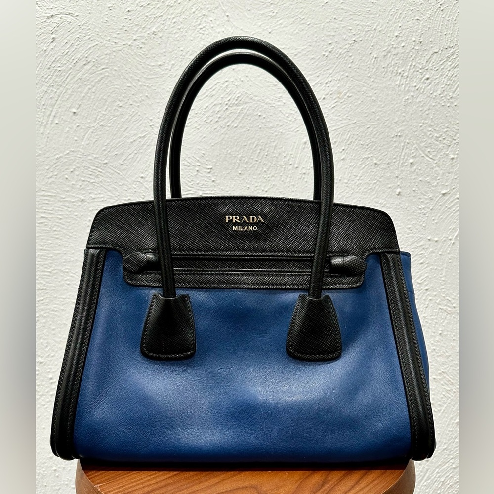 Prada Canapa + Saffiano Satchel Bag